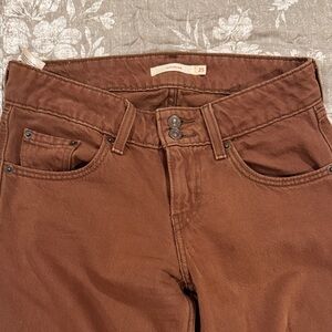 Levi Super Low Rise Brown Denim Jeans